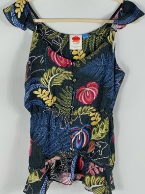 Farm Rio x Anthropologie Tropical Themed Button Down Tank New Wout tag 🏷️